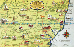 R065427 Suffolk With Parts Of Cambridgeshire And Essex. A Map. Salmon - Monde