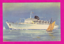 Passenger Ship- Cabo San Roque, Cabo San Vicente- Ibarra Y Cia.S.A.- New, Small Size, Divided Back, - Paquebots
