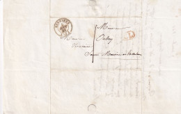 Sergines (89 Yonne) Lettre Avec Tampon Rouge CL Correspondance Locale Taxe 1 En 1846 - 1801-1848: Precursores XIX