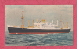 Ship Westerdam, Holland American Line.Small Size, Back Divided, Cancelled And Mailed To Bologna On 18.6.1952. - Voiliers