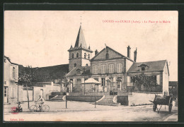 CPA Loches-sur-Ource, La Place Et La Mairie  - Sonstige & Ohne Zuordnung