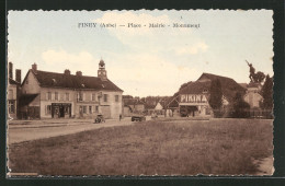 CPA Piney, Place, Mairie Et Monument  - Autres & Non Classés