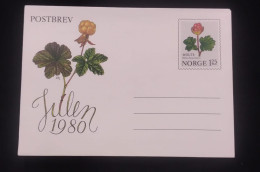 C) 1980. NORWAY. FDC. FLOWER STAMP POSTCARD. XF - Andere & Zonder Classificatie