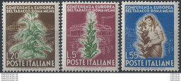 1950 Talia Conferenza Europea Tabacco MNH Sass N. 629/31 - 1946-60: Mint/hinged