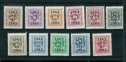 Série Complète N° PRE 736/46  (*) Avec  Charnière  --  1962/63  -- - Typo Precancels 1951-80 (Figure On Lion)