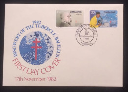 C) 1982. ZIMBABWE. FDC. DISCOVERY OF THE TUBERCLE BACILLUS. DOUBLE STAMP. XF - Unclassified