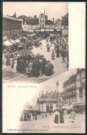 CPA Troyes, Un Coin Du Marché, Point Central Des Tramways  - Troyes