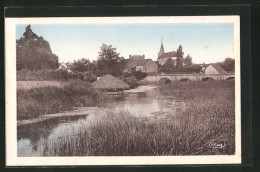 CPA Aubigny-en-Plaine, Le Pont Et Le Bateau-lavoir Sur La Vouge  - Other & Unclassified