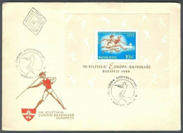 Hungary 1966, Athletics European Championship, Souvenir Sheet, FDC - Otros & Sin Clasificación