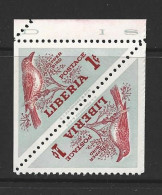 Liberia 1953 Birds 1c Pepper Bird Imperforate Vertically Setenant Pair MNH - Andere & Zonder Classificatie