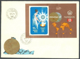 Hungary 1973, Olympic Games Munich & Montreal, Souvenir Sheet, FDC - Andere & Zonder Classificatie