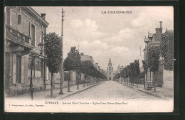 CPA Épernay, Avenue Paul-Chandon, Eglise Saint Pierre Saint-Paul  - Autres & Non Classés