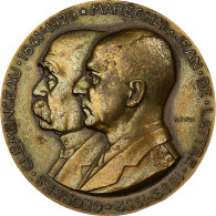 France, Médaille, Georges Clémenceau-Maréchal Jean De Lattre, 1973, Bronze - Autres & Non Classés