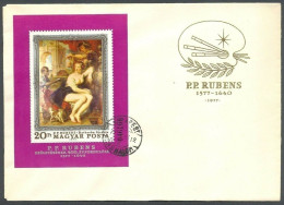 Hungary 1977, Art, Paintings, Peter Paul Rubens, Souvenir Sheet, FDC - Other & Unclassified