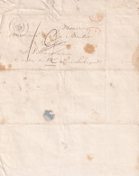 Sens (89 Yonne) Lettre Avec Tampon Rouge CL Correspondance Locale Taxe 2 Barrée Pour 1 Décime En 1845 - 1801-1848: Precursori XIX