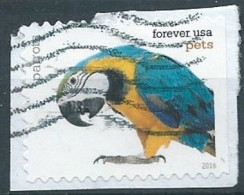 VERINIGTE STAATEN ETATS UNIS USA 2016 PETS SET: PARROT F USED ON PAPER  PARROT F SN 5115 MI 5309 YT 4933 SG 5719 - Gebruikt