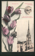 CPA Villefranche-sur-Saône, Eglise Notre-Dame-des-Marais, Tulpen  - Sonstige & Ohne Zuordnung