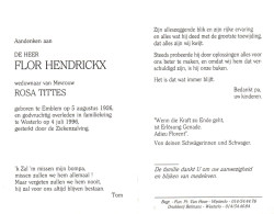 Flor Hendrickx (1926-1996) - Devotieprenten