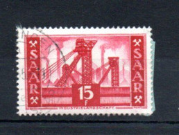 SARRE - SAAR - 1953 - INDUSTRIELANDSCHAFT - PAYSAGE INDUSTRIEL - Used - Oblitéré - Sur Fragment - Unstucked - 15 - - Oblitérés