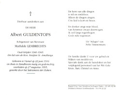 Albert Guldentops (1916-1995) ~ Oudstrijder (1940-1945) - Devotion Images