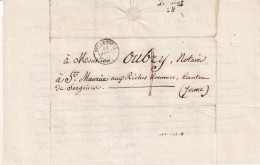 Sens Sur Yonne (89 Yonne) Pour Sergines Taxe Locale 1 Et Cursive De Thorigny Sur Oreuse En 1851 - 1801-1848: Precursors XIX