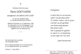 René Goeyvaers (1929-2004) - Devotieprenten