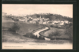 CPA St-Clement-les-Places, Auf Der Srasse In Den Ort, Vue Sur L'Église  - Other & Unclassified