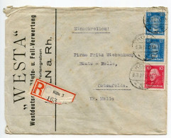 Germany 1927 Registered Cover; Köln - “WESTA” Westdeutsche Häute- U. Fell-Verwertung; 10pf. Frederick & 25pf. Goethe - Brieven En Documenten