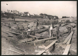 Fotografie Ansicht Pressbaum, Baustelle Der Wienflussregulierung  - Profesiones