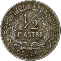 Monnaie, Lebanon, 1/2 Piastre, 1936, Paris, TTB, Copper-nickel, KM:9 - Líbano