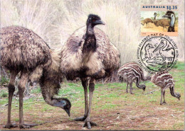 10-5-2024 (4 Z 38) Australia (1 Card) Maxicard (if Not Sold Will NOT Be Re-listed) Emu Bird - Cartoline Maximum