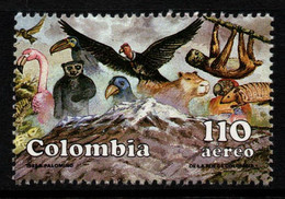 09C- KOLUMBIEN - 1989 - MI#:1755 – MNH – CONDOR,BIRDS, SNOWY MOUNTAIN, MAMMALS - Kolumbien