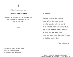 Desire Van Camp (1913-1995) - Imágenes Religiosas