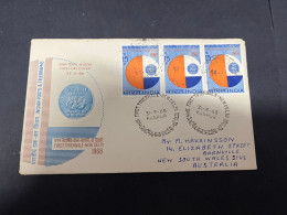 10-5-2024 (4 Z 37) INDIA FDC Cover - 1968  (posted To Australia) 1st Triennale New Delhi - FDC