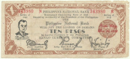 PHILIPPINES - 10 Pesos - 1942 - Pick S 317.b - Serie R - ILOILO Currency Committee - Philippines