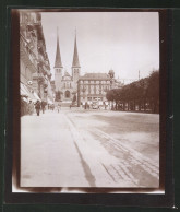 Fotografie Fotograf Unbekannt, Ansicht Luzern, Strassenansicht Mit Kirche & Strassenbahn 1913  - Plaatsen