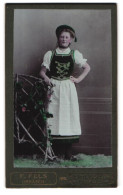 Fotografie F. Fels, Urnäsch, Portrait Schweizerin In Appenzeller Tracht  - Anonymous Persons