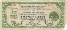 PHILIPPINES - 20 Pesos - 1942 - Pick S 318.a - Serie E - ILOILO Currency Committee - Filippijnen