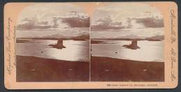 Stereo-Photo Key Stone View Company, Meadville, Ansicht Loch Lomond, See Loch Lomond Im Mondschein  - Stereoscopic