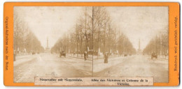 Stereo-Fotografie Ansicht Berlin, Siegesallee Mit Siegessäule  - Stereoscopic