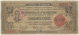 PHILIPPINES - 5 Pesos - 1942 - Pick S 648.a - Serie C - NEGROS Occidental Provincial Currency Committee - Filippijnen