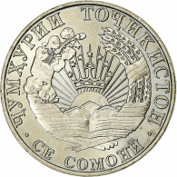 Tadjikistan, 3 Somoni, 2001, St. Petersburg, Cuivre-Nickel-Zinc (Maillechort) - Takiyistán