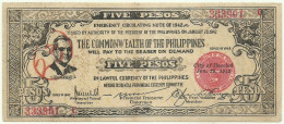 PHILIPPINES - 5 Pesos - 1942 - Pick S 648.b - Serie C - NEGROS Occidental Provincial Currency Committee - Philippines