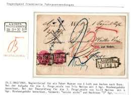 Preußen Paketbegleitbrief Ungenügend Frankiert Nachtaxe #IB742 - Lettres & Documents