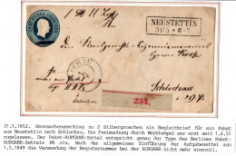 Preußen Paketbegleitbrief Als Ganzsachenumschlag Von 1852 Aufgabe Zettel #IB606 - Prefilatelia