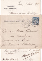 Lettre De Lucien Cornet Député De L'Yonne 1897 Signée A Entête Et Enveloppe De La Chambre Des Députés Postée à Sens (89) - 1801-1848: Precursores XIX