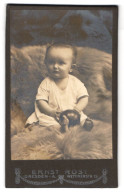 Fotografie Ernst Rost, Dresden-A., Wettinerstr. 15, Portrait Süsses Kleines Mädchen Mit Ball In Den Händen  - Anonymous Persons