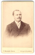 Fotografie F. Wunder Sohn, Hannover, Königstr. 52, Portrait Stattlicher Herr Mit Schnäuzer Im Jackett  - Anonieme Personen