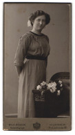 Fotografie Wilh. Redeke, Hildesheim, Kreuzstrasse 22, Dame Im Bestickten Kleid  - Anonyme Personen