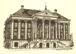 73063132 Groningen Stadhuis Stadthaus Zeichnung Kuenstlerkarte Groningen - Altri & Non Classificati